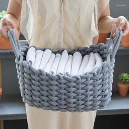 Storage Baskets Linen Rectangle Basket Handmade Clothes Laundry Natural Fabric Baby Toys Desktop Small Organiser Box