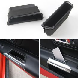 ABS Black Car Door Storage Box Decoration Cover For Ford Mustang 15 Styling Interior Accessories268G