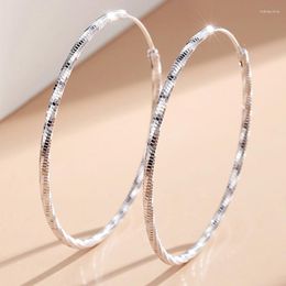 Hoop Earrings COSFIX 999 Sterling Silver Large For Women Luxury 30-60mm Women's Temperamental