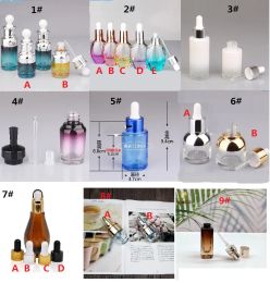 30ml gradient Colour glass essential oil dropper bottles reagent pipette refillable bottle empty perfume sample tubes LL