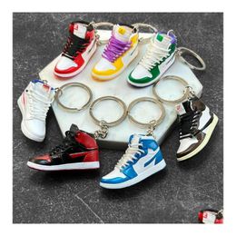 Keychains Lanyards Designer 83 Styles 3D Basketball Shoes Keychain Stereoscopic Sneakers For Women Bag Pendant Mini Sport Shoe Keyri Ot9Qs