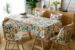Table Cloth Colourful pony cloth tablecloth floral printing rectangular Easter table cover home decoration room decorative tablecloth R230731
