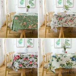 Table Cloth Green Floral Elegant Home Wedding Decorations Coat Picnic Table Rectangular Coffee Table Cover Tablecloth R230731