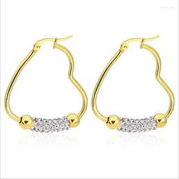 Hoop Earrings HE40 Titanium Men Women With Zircon 316l Stainless Steel Earring IP Plating No Fade Allergy Free