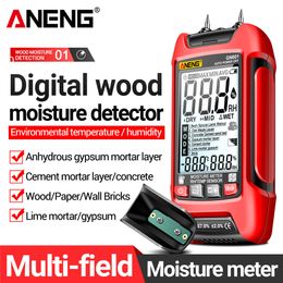 Moisture Metres ANENG GN601 0~99.9% Timber Hygrometer 20.5% RH Display Wood Moisture Metre Multiscene Measure Temperature Humidity Probe Testers 230731