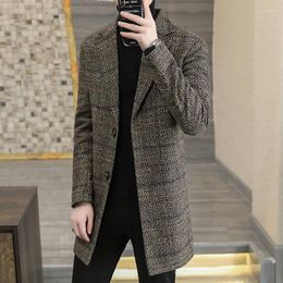 Men's Trench Coats The 2023 Men Case Grain Woolen Cloth Coat Dust Long Keep Warm Winter