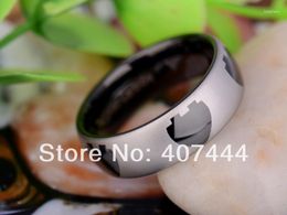 Wedding Rings USA UK Canada Russia Brazil S 8MM Black Dome Love Hearts Men's The Ring Tungsten Carbide