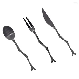 Dinnerware Sets 3pcs Stainless Steel Vintage Cutlery Set Coffee Spoons Kitchen Utensils Tableware For Home Restaurant Cafe