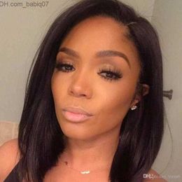 Synthetic Wigs Human Hair Silky Straight Brazilian Human Hair Upart Wig Bob Left Part U Shaped Wig For Black Women Z230731