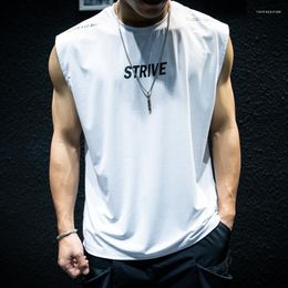 Men's T Shirts High Quality Summer Quick Drying Ice Silk Sleeveless Vest Loose Fitting Trendy Brand Ins Short Sleeved Large Size T-shirt