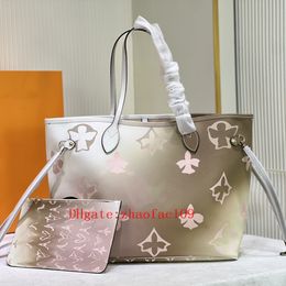 Women Handbag Leather Shopping Bag Women Crossbody Fashion Shoulder Bag Rendering Color Printing Large Luxury 2 Piece Set Mother And Child Shopping Bag