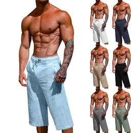 Men's Shorts Capris Summer Loose Linen Cotton Breathable Sports Casual European And American Fashion Trends