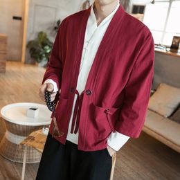 Ethnic Clothing Plus Size M-5XL Traditional Chinese Men Cotton Linen Tai Chi Igan Costume Oriental Mens Tops CN-015