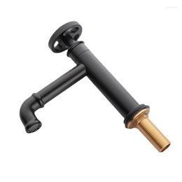 Bathroom Sink Faucets Faucet Deck Mount Matte Black Brass Retro Single Cold Container Basin