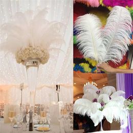 50pcs lot 6-26 inch Ostrich Feather White Plume Wedding Party table Centerpiece Desktop Decoration Plush Christmas Decor253w