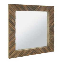 Wall Stickers Wood Square Hanging 16" Mirror Brown 230731