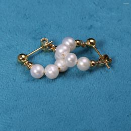 Stud Earrings Natural Pearl Bead Small Cultured Freshwater Beaded For Jewellery Women Gift 15x4mm