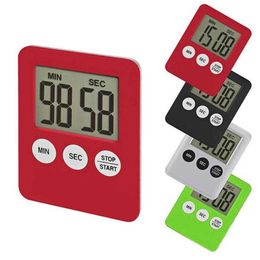 Timers Colors Super Thin Digital Screen Kitchen Timer Square Cooking Count Up Countdown Alarm Magnet Clock Tools Gadgets