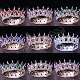 Vintage Princess Pink Crystal Tiara Crown Party Wedding Rhinestone Bridal Crown Hair Jewellery Accessories