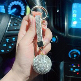 Keychains Rhinestone Ornament Personalised Strass Crystal Ball Fashion Keychain Charm Pendant Exquisite Car Bag Key Ring Women Girl Jewelr