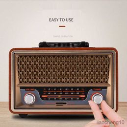 Portable Speakers High Quality Wooden Retro Portable Radio Music Player Multi-function Bluetooth Subwoofer Card Audio R230731