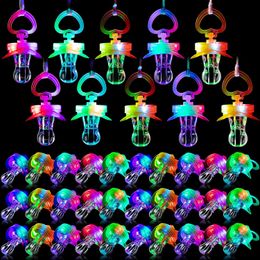 Other Event Party Supplies 1030Pcs LED Pacificer Light Up Pacifier Necklace Flashing Whistle Rave Glowing In The Dark 230731