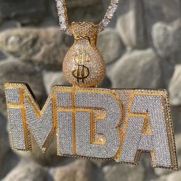 Designer Jewelry Custom Letter Name Pendant Ice Out Diamond Vvs Moissanite Hip Hop Pendant 18k Gold Plated Name Pendant