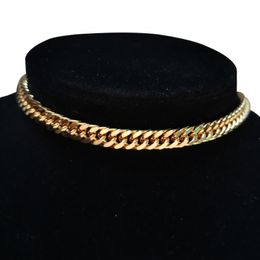 Choker Chokers Punk Hip Hop Curb Cuban Thick Short Chain Necklace Men Gold Color Minimalist Chunky Collar Women Jewelry Party