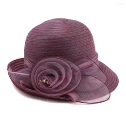 Wide Brim Hats X112 Flower Bucket Hat Summer Sunshade Sun Beach CapsMillinery Fascinators Party