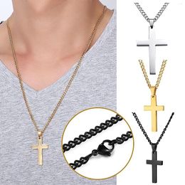 Chains Stainless Steel Cross Pendant Chain Necklace For Men Women Jewellery Gift Unique Adult Collares