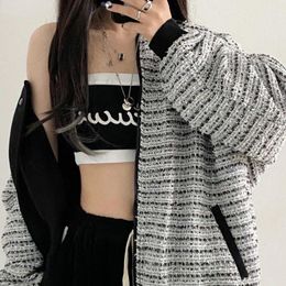 Women's Jackets Spring Autumn Long Sleeve Women Jacket Double-sided Wear Baseball Varsity Streetwear Casual Korean Fashion Coats