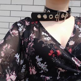 Choker Punk Harajuku Collar Small Necklace Big PU Leather Bracelet Goth Handmade Neck Jewellery Wristband