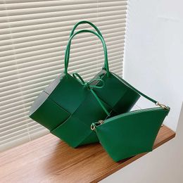 Hbp Crossbody Bags Evening Bag Weaving Large Capacity Big Leather Shoulder for Women Summer Trend Female Branded Green Handbags Purses 220811
