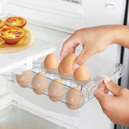 Kitchen Storage Plastic Clear Fridge Organiser Slide Under Shelf Drawer Box Rack Refrigerator Egg Vegetable Fruit Food Container