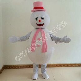 Festival Dress Snowman Pink Mascot Costume Cartoon Set Birthday Party Role-Playing Adult Size Carnival Christmas Gift