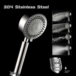 Bathroom Shower Heads 4 Modes Stainless Steel Shower Head Fall resistant Handheld Wall Mounted High Pressure for Bathroom Water Saving Rainfall Shower 230731