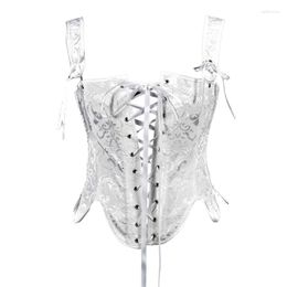 Belts Vintage Corset Vest Tops For Women Sexy Costume Waist Body Shaper Jacquard Ribbon 57BD