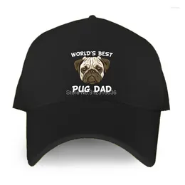 Ball Caps World'S Pug Dad Dog Owner Est Baseball Cap Men Funny Adjustable Leisure Unisex Hat Tennis Hats