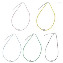 Choker Candy-Colored Beaded Neck Jewelry Party Hand Making Chokers 634D