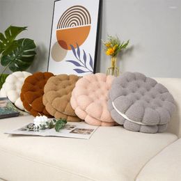 Pillow Polyester Sherpa Biscuit Shaped Lumbar For Sofa Car Chair Office Home Decor Living Room Bedroom Back Seat