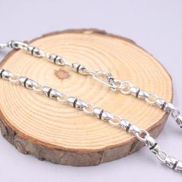 Chains Real 925 Sterling Silver Necklace 4.8mm Bamboo Link Chain 20inch Stamped S925 Unique Design