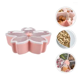 Dinnerware Sets Snack Serving Dish Nut Tray Bowls Round Compartment Cherry Blossom Fruit Box Storage