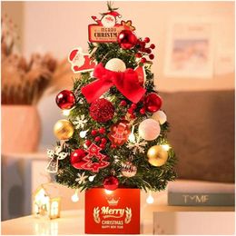 Christmas Decorations Christmas Decorations 30/45/60Cm Mini Tree Artificial Fake Plant Desktop Diy Glow Package Home Year 2023 Party D Dhpfv