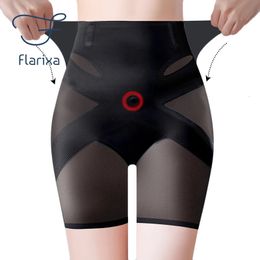 Waist Tummy Shaper Flarixa High Waist Belly Control Panties for Women Waist Shaper Tummy Slimming Underwear Cross Body Shaper Mesh Hip Lift Pants 231031