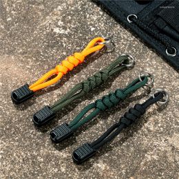 Keychains MKENDN Handmade Multifunction 7-core Umbrella Rope Weaving Keychain Lanyard Anti-drop Pull Tab For Knife