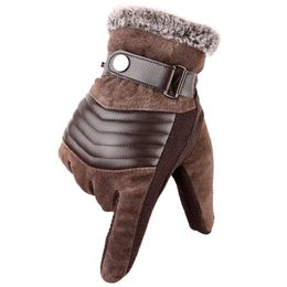 Five Fingers Gloves Winter Men Touch Screen Warm Casual Mittens for Outdoor Sport Full Finger Solid Glove 231101