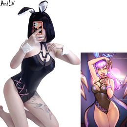 Ani Game Agony's Embrace Evelynn Leather Bunny Uniform Swimsuit Outfit Costume Cosplay cosplay