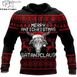 Men's Hoodies Sweatshirts Merry Christmas Satanic Claus 3D Printed Fashion Hoodies Men Sweatshirt Unisex Zip Pullover Casual Jacket Tracksuit DW0253 L231101