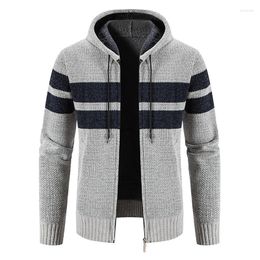 Men's Sweaters Male High-end Cardigan Sweater Autumn Knitted Jacket Casual Hooded