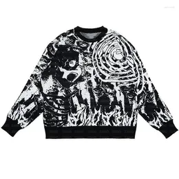 Women's Sweaters Men's Vintage Knitwear Y2K Graphic Women Winter Harajuku Oversized Pullover Sweater Unisex Aesthetic Clothes For Teens
